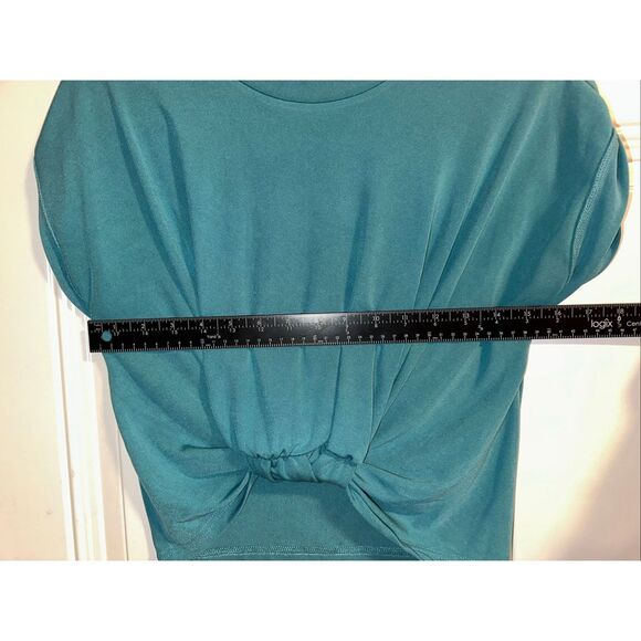 Cider Knotted Solid Crop Top – Teal, Women’s Size Small - Picture 6 of 7
